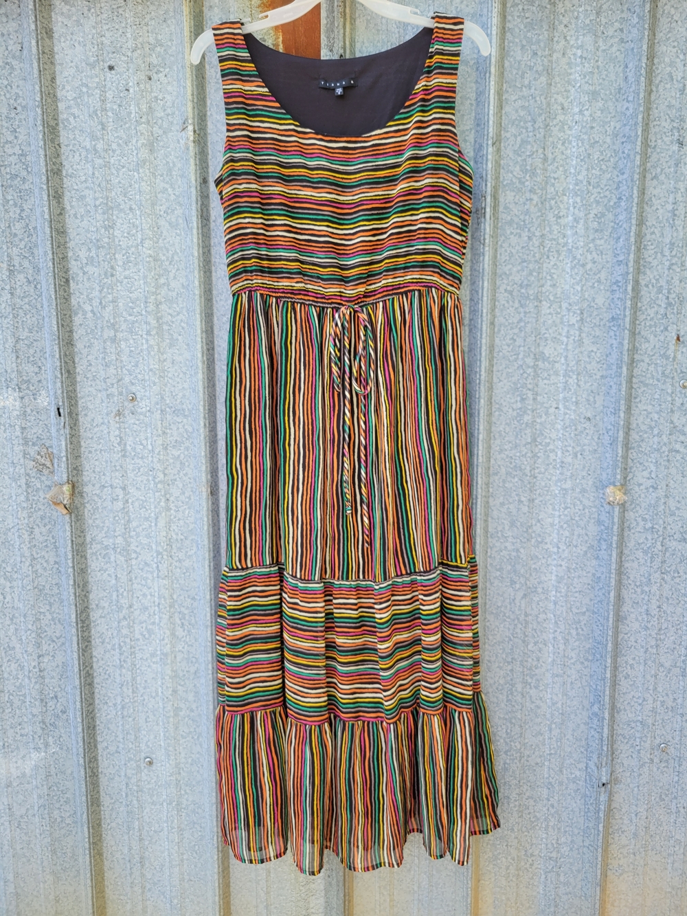 Tiana B. Multicolor Striped Sleeveless Maxi Dress